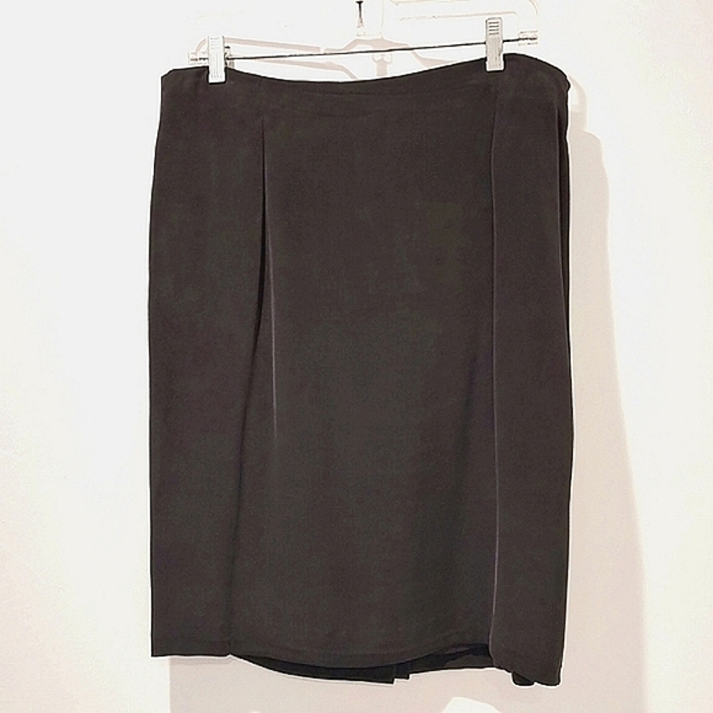 Jones New York Silk Vintage 90s Sueded Skirt Gray Size 16